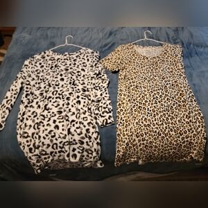 2- Stylish Jenni leopard print tops. Size S